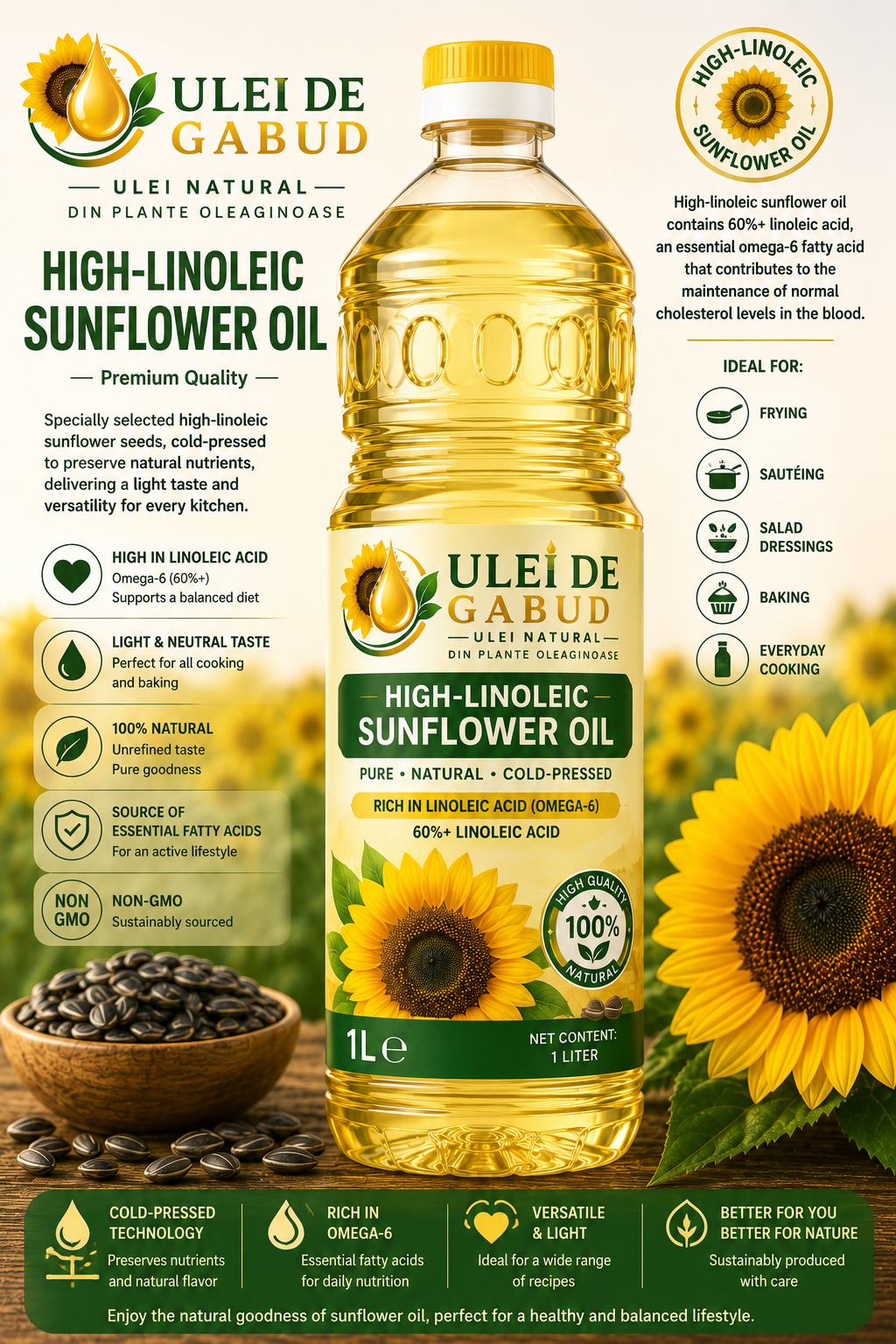 High-linoleic sunflower oil